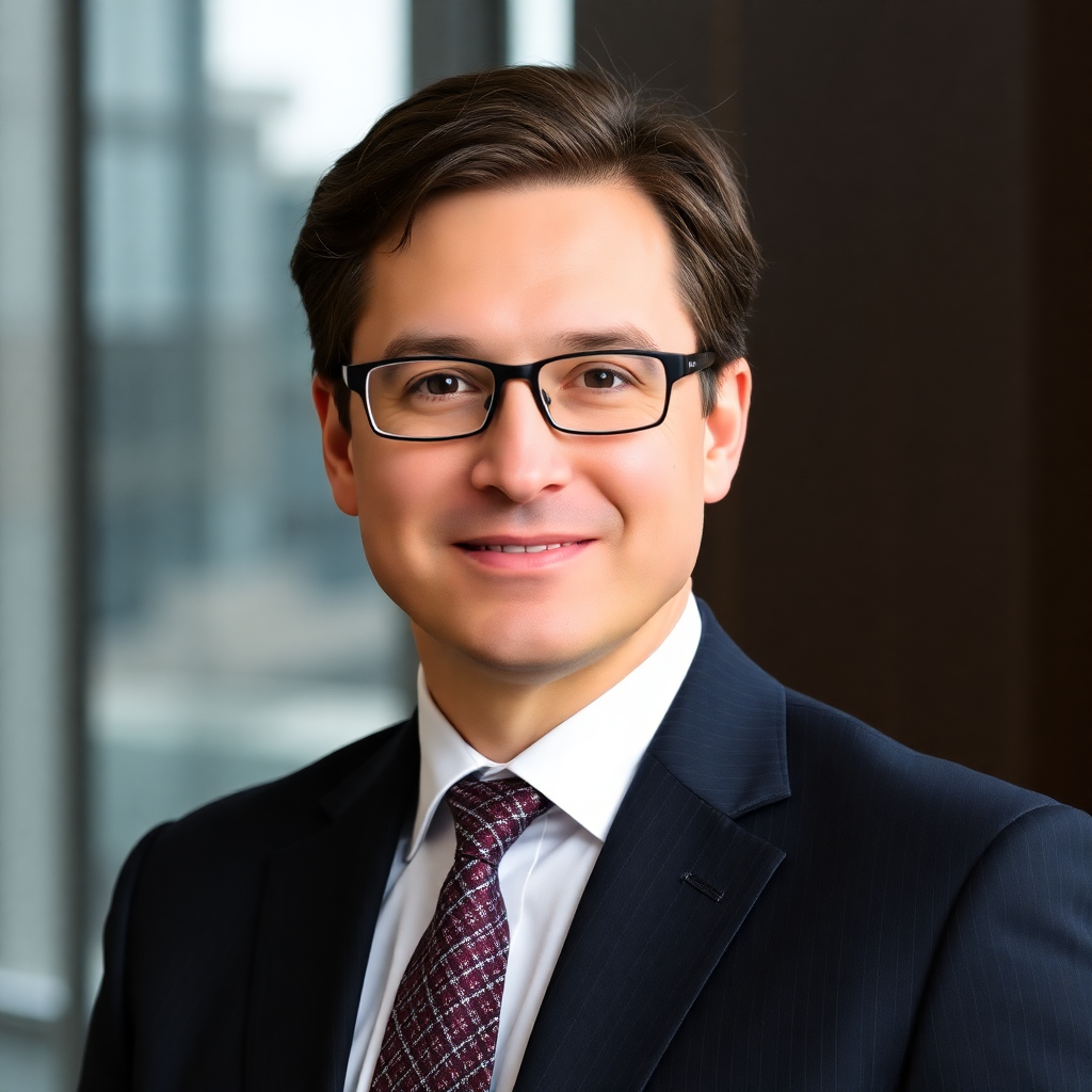 Image Prompt: professional headshot of a corporate lawyer