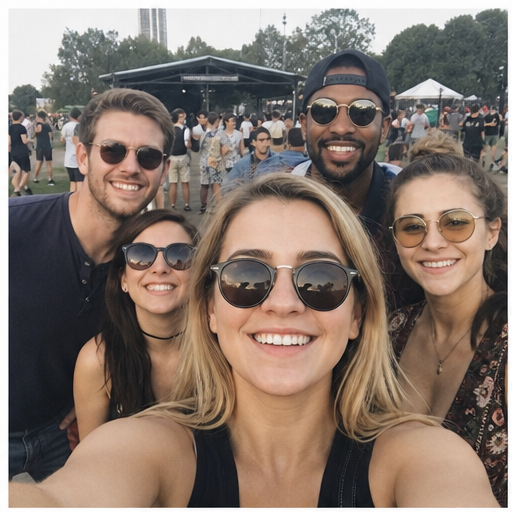 Unsuitable group photo with several people